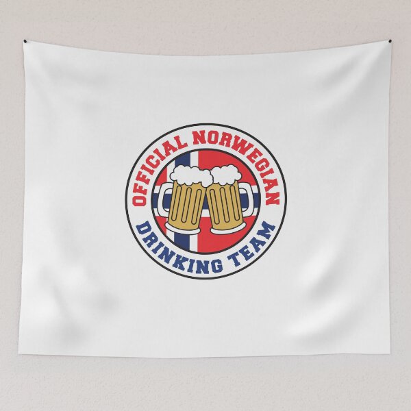 Item preview, Official Norwegian Drinking Team Featuring Flag Of Norway And Beers designed and sold by jaycartoonist.