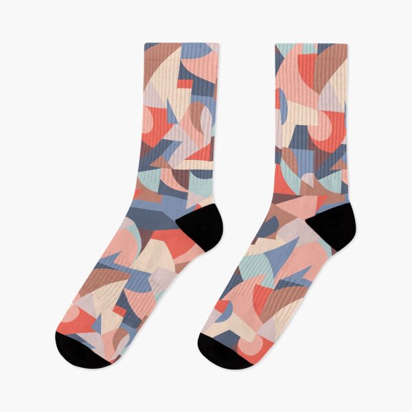 Item preview, Red and blue geometric abstract pattern designed and sold by Muxune.