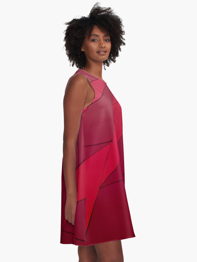 Alternate view of Red Geometric A-Line Dress