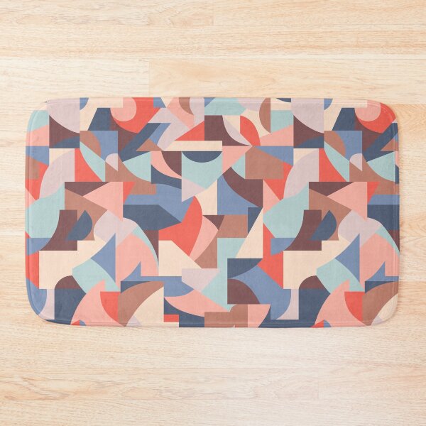 Item preview, Red and blue geometric abstract pattern designed and sold by Muxune.