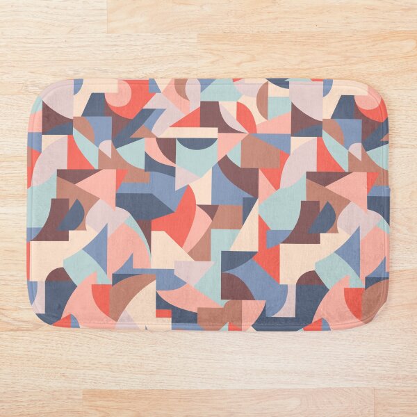 Item preview, Red and blue geometric abstract pattern designed and sold by Muxune.