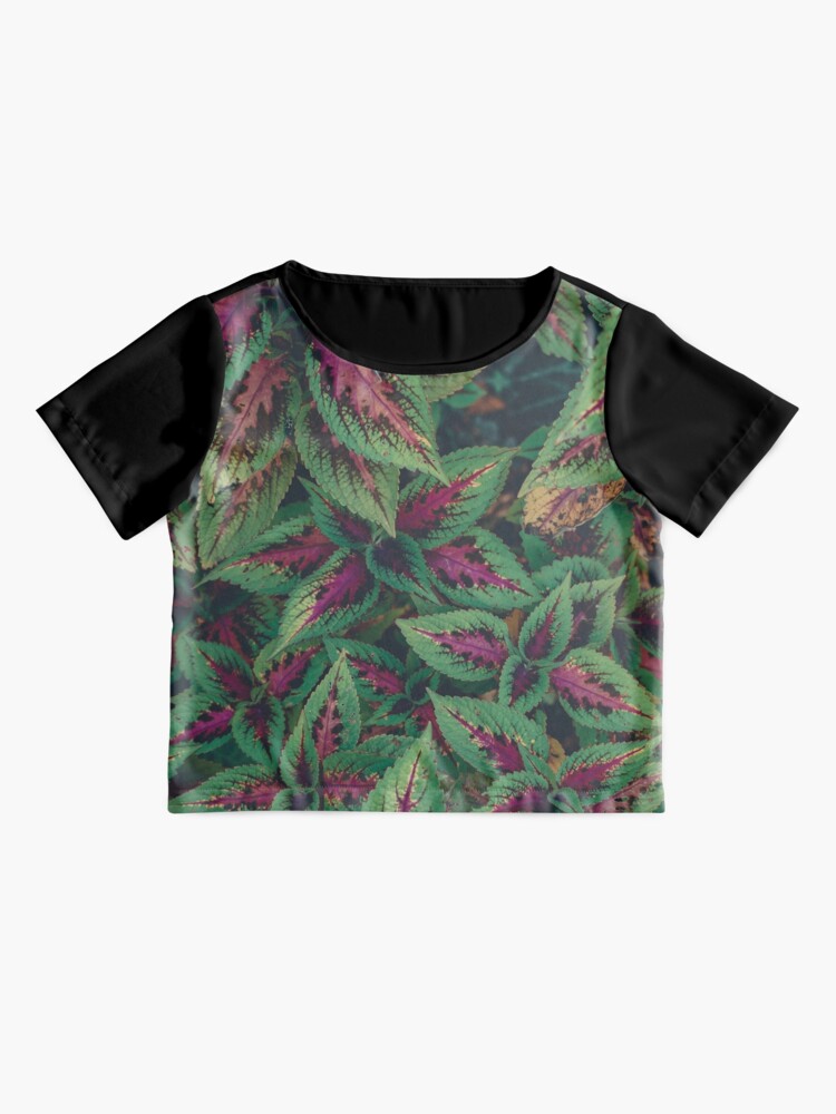 Alternate view of Purple and Green Plants Chiffon Top