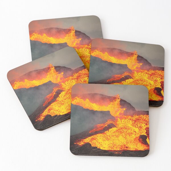Item preview, Cascading Lava Flood from erupting Fagradalsfjall Volcano June 3rd designed and sold by Jon-Bear.