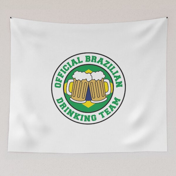 Item preview, Official Brazilian Drinking Team Featuring Flag Of Brazil And Beers designed and sold by jaycartoonist.