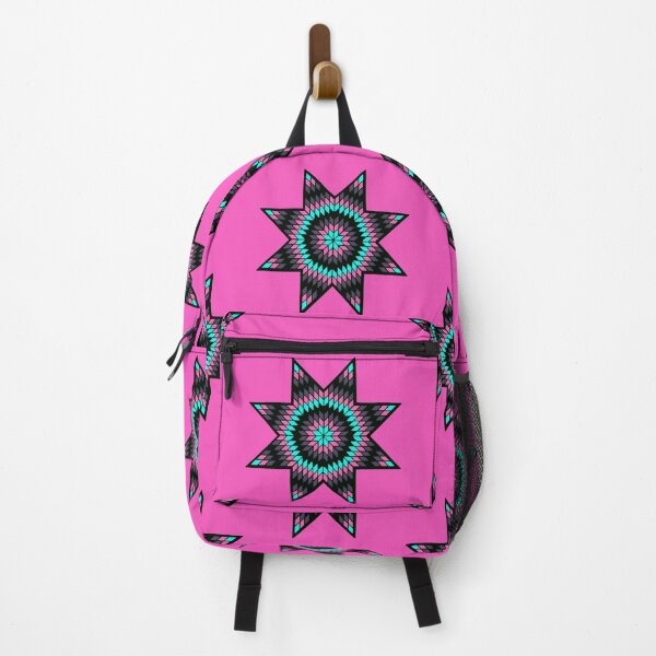 Item preview, Native American StarQuilt Design Pink / Turquoise / Grey designed and sold by JMWCD.