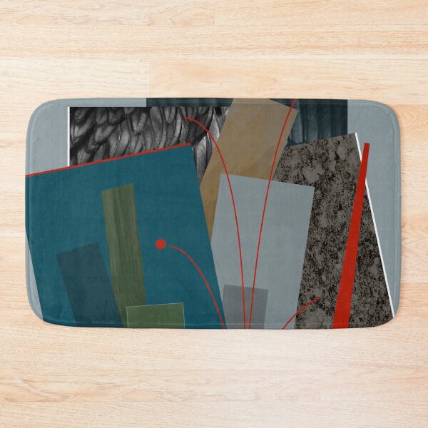 Item preview, Modern Abstract Art with Blue Green and Red Shapes Rectangles designed and sold by KALEIDOSCOPE UK.