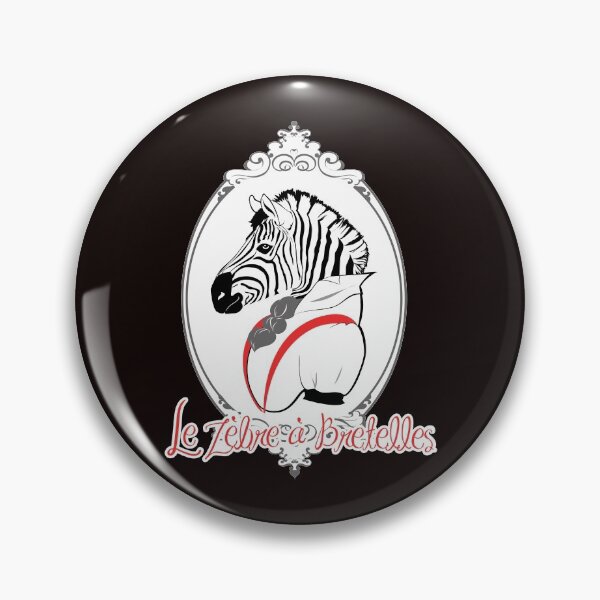 Item preview, Dressed Zebra with Suspenders ZAB logo french words designed and sold by zebreabretelles.