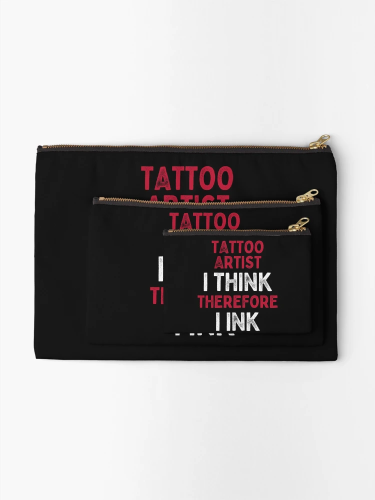 Thumbnail 2 of 4, Zipper Pouch, Tattoo Artist I Think Therefore I Ink designed and sold by DesignsofNote.