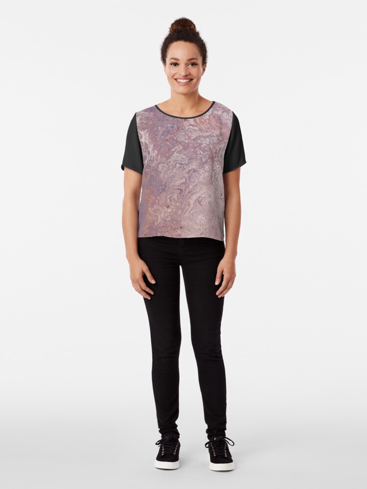 Thumbnail 3 of 6, Chiffon Top, Pink Paint Texture designed and sold by Claudiocmb.