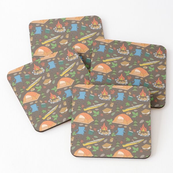 Item preview, Camping Pattern (Brown Background) designed and sold by Flying Penguin.