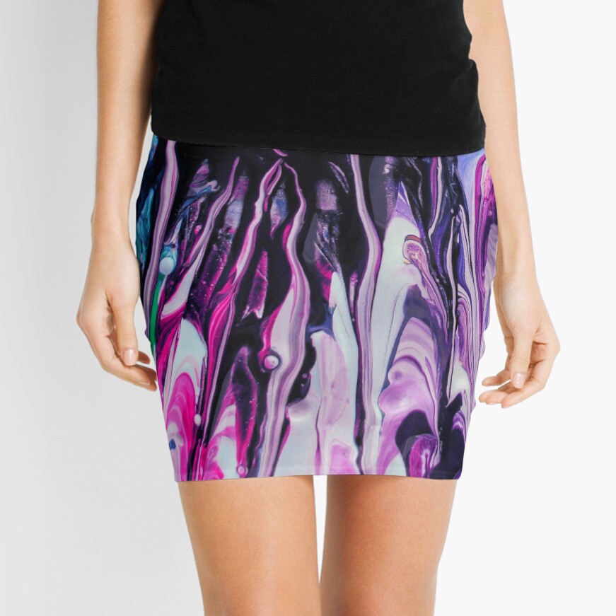Paint Texture Mini Skirt