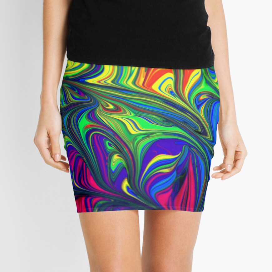 Paint Texture Mini Skirt
