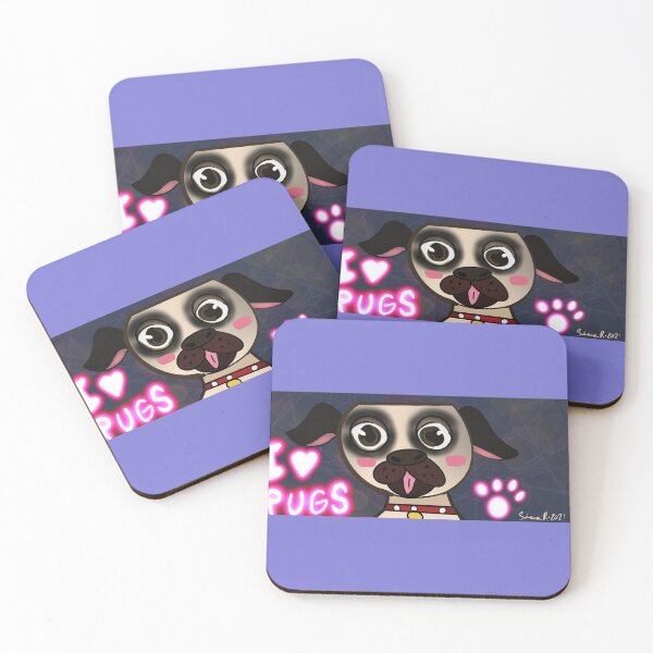 Item preview, I Love Pugs  designed and sold by QueenBubbleshop.