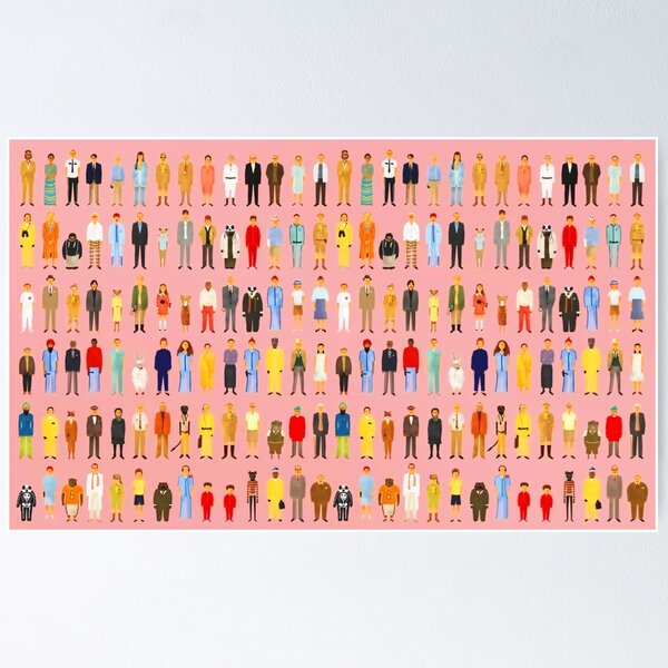 Wes Anderson Movie Characters Poster