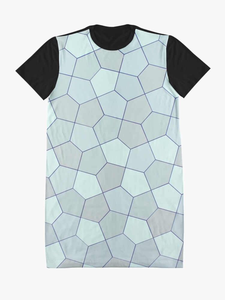Alternate view of Light Blue Hexagonal Texture Graphic T-Shirt Dress