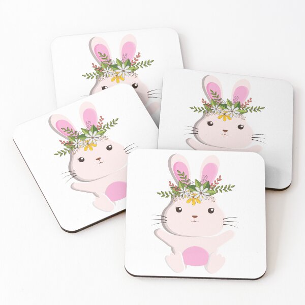 Item preview, Pink bunny with flower wreath designed and sold by Kristellabeauty.