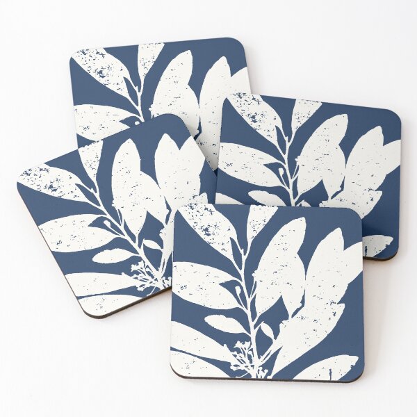 Item preview, Botanical Study 21, Off White on Dark Navy Blue (part of a set) designed and sold by KShedenhelm.