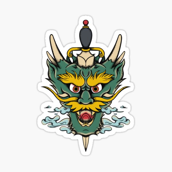 "Japanese tattoo illustration " Sticker for Sale by atripathy Redbubble