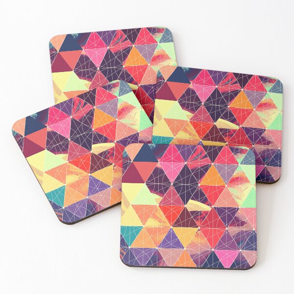 Item preview, Abstract geometric multicolor triangles polygon circles pattern designed and sold by cutecrazytshirt.