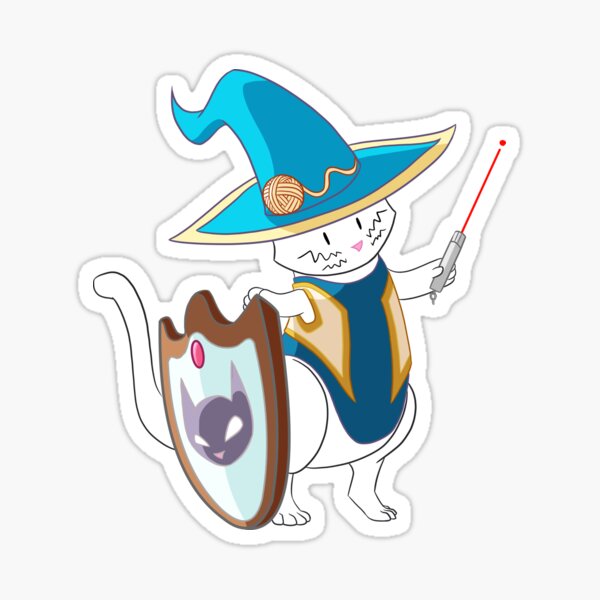 Warrior Witch Cat in Blue Sticker