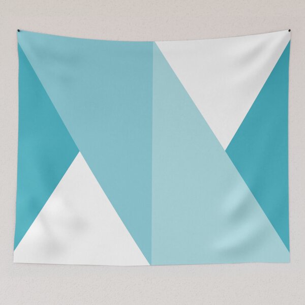 Item preview, Geometric Triangle Design Pattern_Summer_turquoise_white designed and sold by Brontorino.