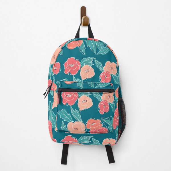Item preview, Colorful Poppies florals doodle | mint green designed and sold by CarolFreire.