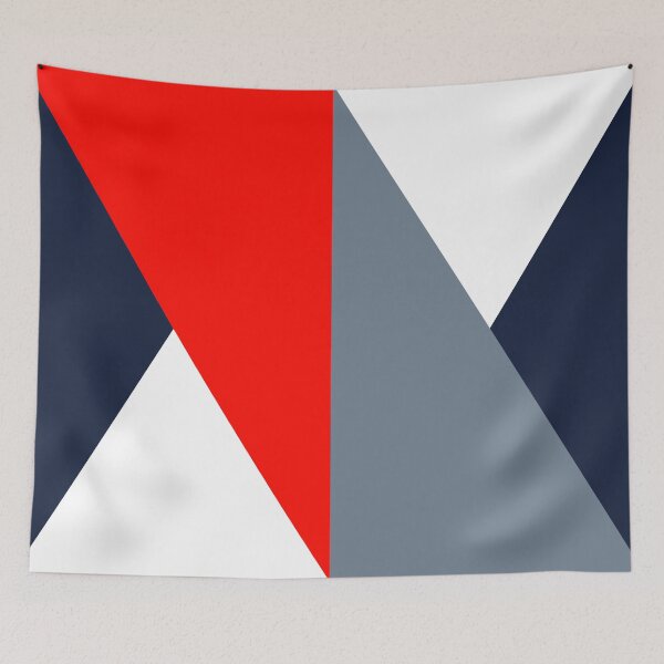 Item preview, Geometric Triangle Design Pattern_Summer_navy blue_red_grey designed and sold by Brontorino.