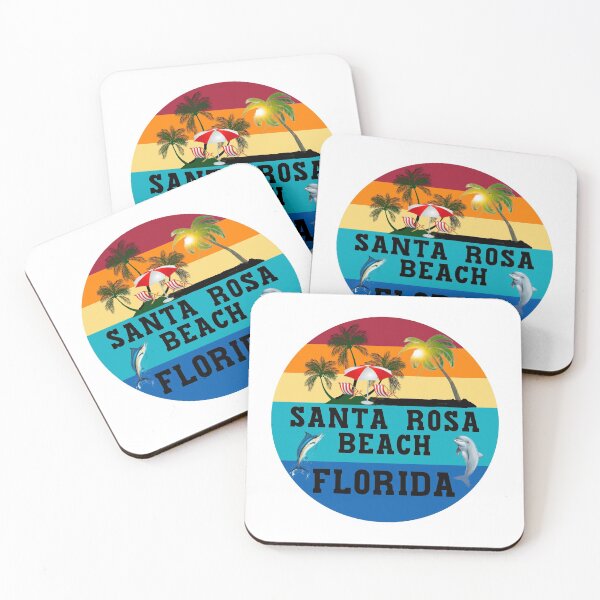 Item preview, Santa Rosa Beach Florida Beach Chairs Umbrella Palm Trees Sunset Sunrise Retro White designed and sold by KeysTreasures.