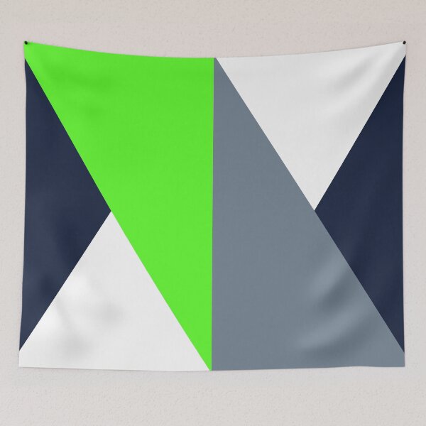 Item preview, Geometric Triangle Design Pattern_Summer_navy blue_green_grey designed and sold by Brontorino.