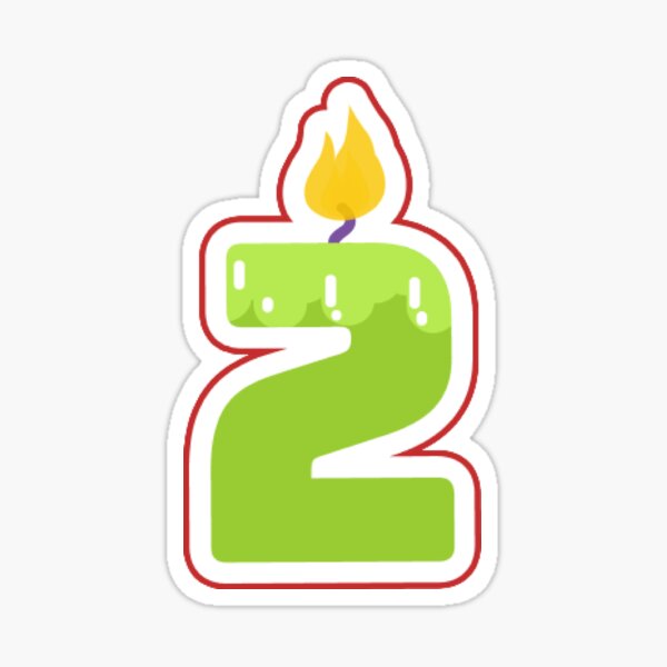 second number birthday candle Sticker
