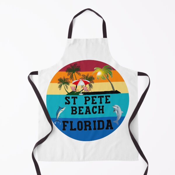 Item preview, Saint Petersburg Beach Florida Beach Chairs Umbrella Palm Trees Sunset Sunrise Retro White designed and sold by KeysTreasures.