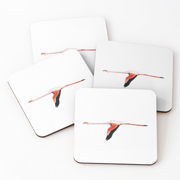 Item preview, Watercolor flying Flamingo with a long neck and legs designed and sold by CarolineJordaan.