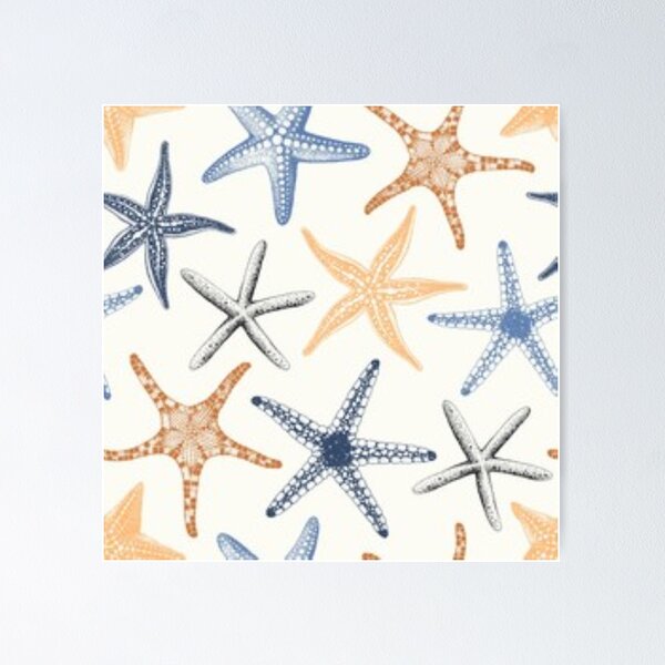 Vista previa del artículo con la obra «patrón de estrella de mar», diseñado y vendido por DaisiesCreation.