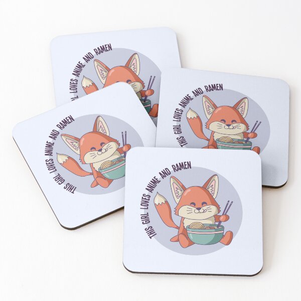 Item preview, Cute fox This girl loves anime and ramen designed and sold by TamGustam.