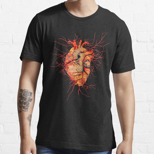 "Anatomical Heart, Human Anatomy artery, lowpoly, geometric style" T