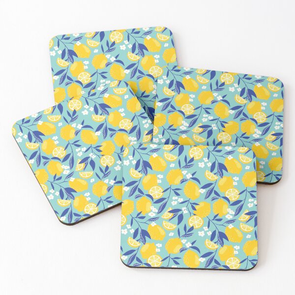 Item preview, Royal Blue and Turquoise Lemon Pattern designed and sold by meghanmarie.