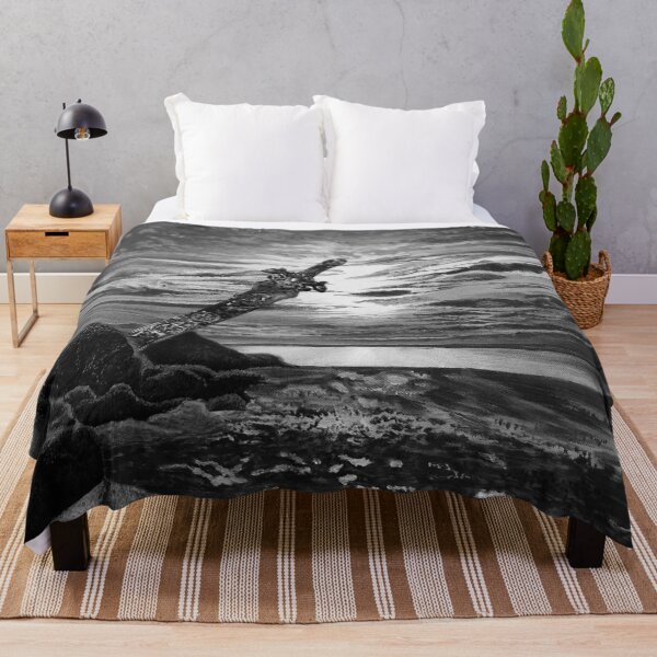 Item preview, Amazon Sword in the Stone Black and White Beach Sunset designed and sold by Kim Andrews.