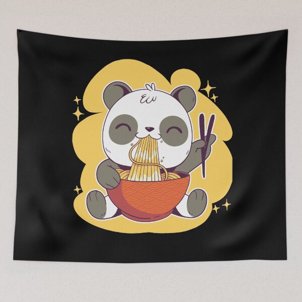Item preview, Cute Panda eating Ramen designed and sold by TamGustam.