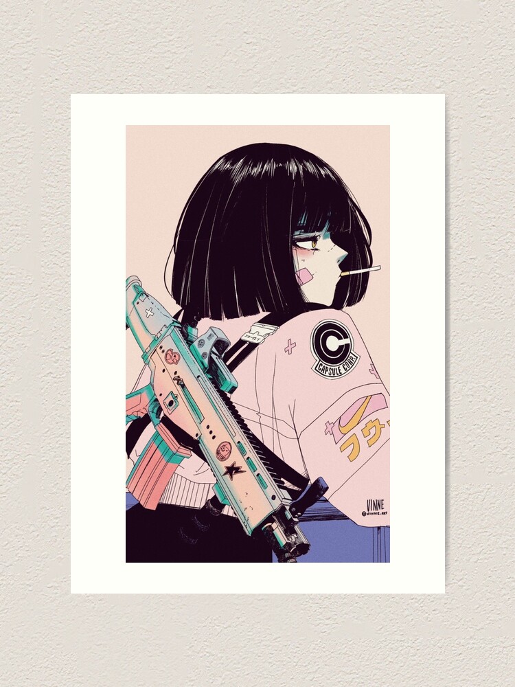 Anime Girl Aesthetic Art Print By Youngweezing Redbubble