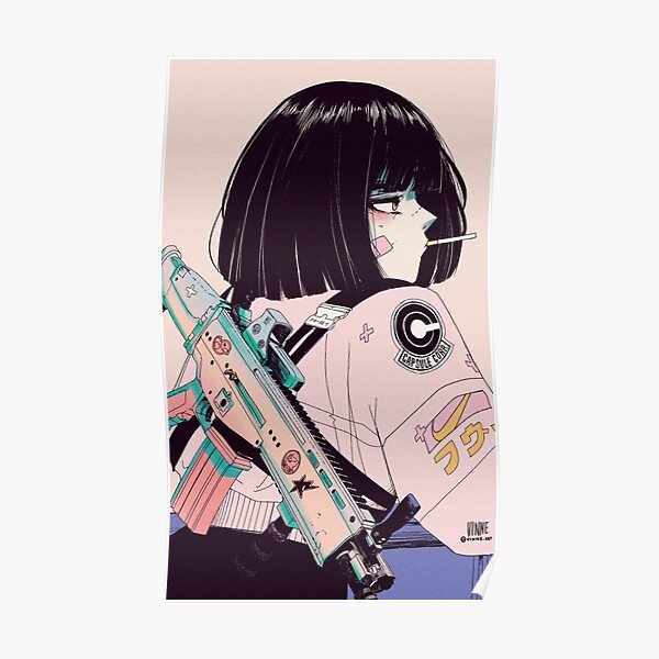 Anime Girl Aesthetic Poster By Youngweezing Redbubble