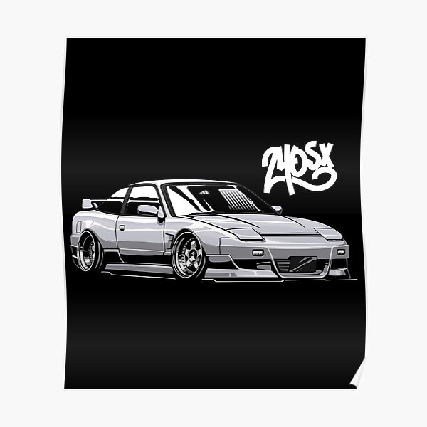 Nissan 240sx White Poster