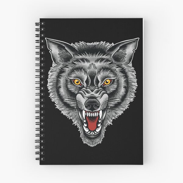 Item preview, Black Wolf Head Traditional Tattoo designed and sold by SevenRelics.