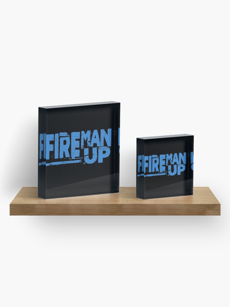 Alternate view of Fireman Up Stack Logo Acrylic Block