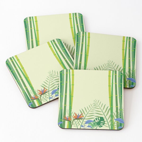 Item preview, Design of a tropical forest with bamboo and exotic flowers. designed and sold by Martapp.