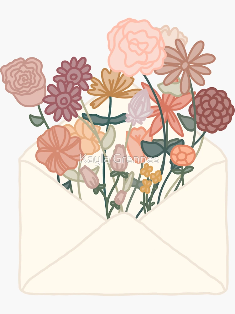 Blossom wedding envelope stickers