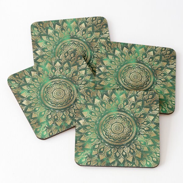 Item preview, Elegant Gold Green Mandala Floral designed and sold by NdesignTrend.