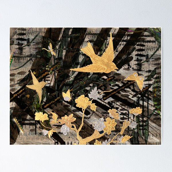 Flying South : Gold Birds Poster