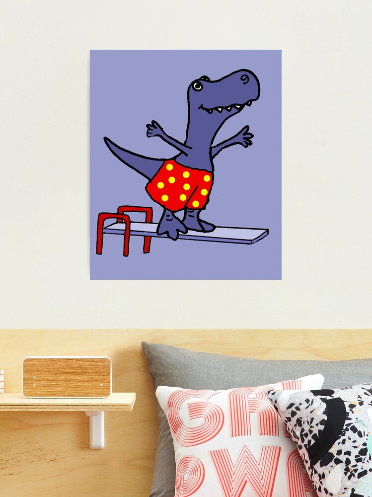 Funny T-rex Dinosaur Runner Art Board Print for Sale by naturesfancy