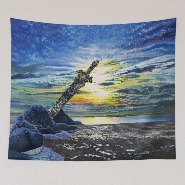 Item preview, Gold Amazon Sword in the Stone Beach Sunset designed and sold by Kim Andrews.