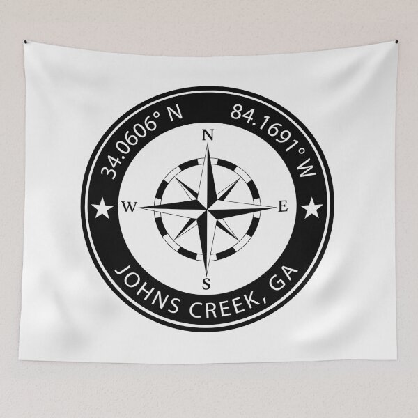 Item preview, Johns Creek, Georgia Geographical Coordinates designed and sold by TeeOhGraphics.